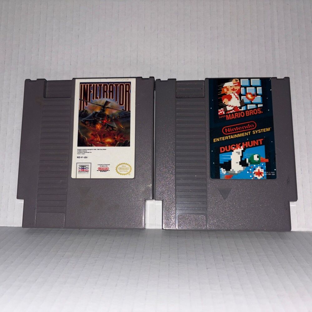 Vylor Super Mario Bros Duck Hunt Nintendo NES 1980s 2 Game Lot